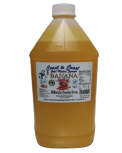 #4 Banana, Milkshake/Sundae toppings 4ltr with pump, Coast to Coast Gold Medal Syrups®