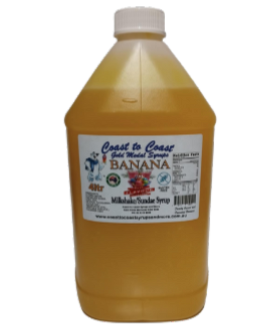 #4 Banana, Milkshake/Sundae toppings 4ltr, Coast to Coast Gold Medal Syrups®