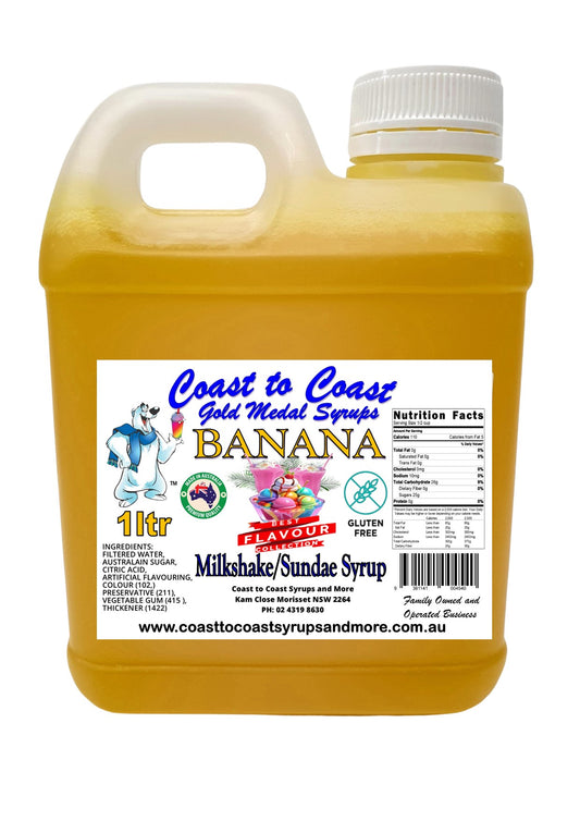 #2 Banana, Milkshake/Sundae toppings 1ltr, Coast to Coast Gold Medal Syrups®