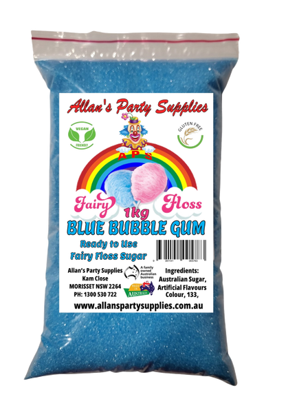 #3 APS, Premium Fairy Floss Sugar, 50 Serves RTU 1kg, Over 35 Plus Flavours