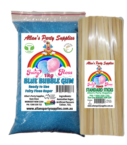 #3 APS, Fairy Floss Sugar & Sticks 50 Serve Kit, Vanilla Pink, With Over 35plus Flavours