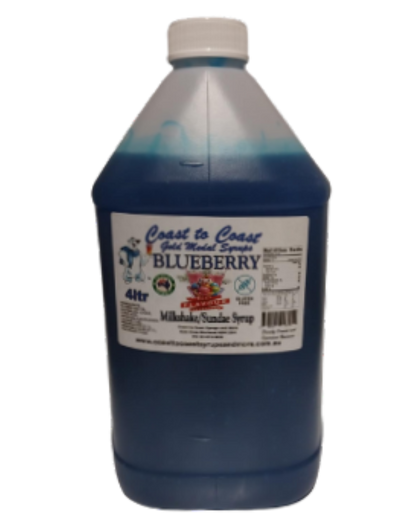 #4 Blueberry, Milkshake/Sundae Toppings 4ltr with pump, Coast to Coast Gold Medal Syrups®