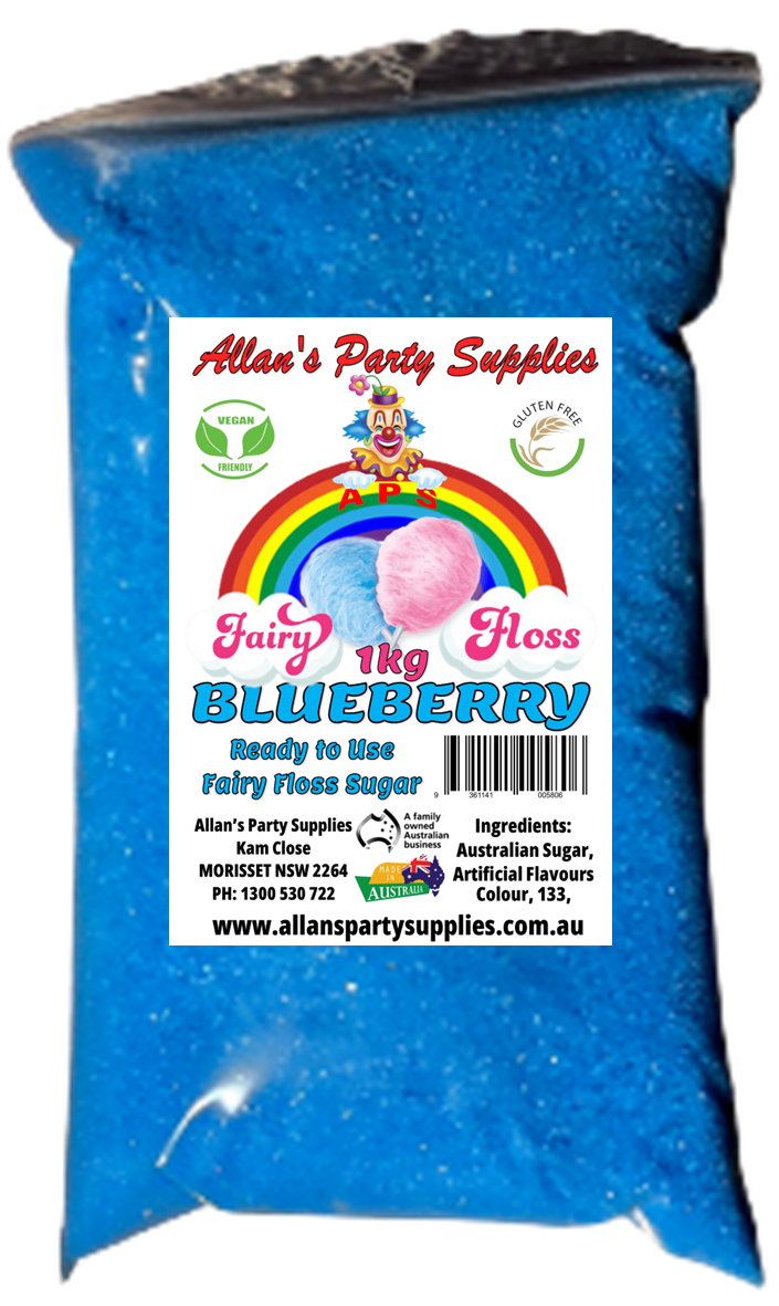 #3 APS, Premium Fairy Floss Sugar, 50 Serves RTU 1kg, Over 35 Plus Flavours