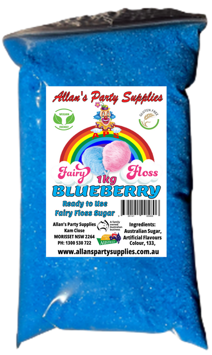 #3 APS, Premium Fairy Floss Sugar, 50 Serves RTU 1kg, Over 35 Plus Flavours