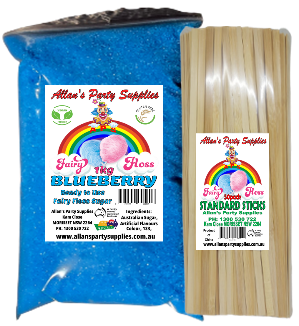 #3 APS, Fairy Floss Sugar & Sticks 50 Serve Kit, Vanilla Pink, With Over 35plus Flavours