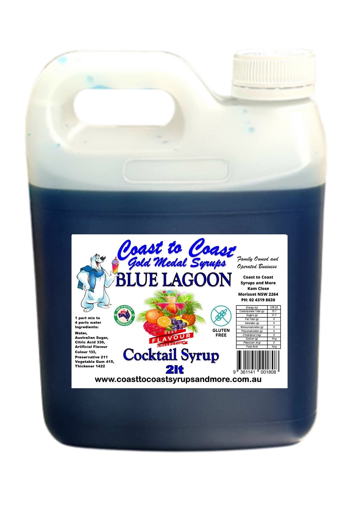 #2 Coast to Coast Gold Medal Syrups®, 2ltr, Premium Cocktail Syrups.