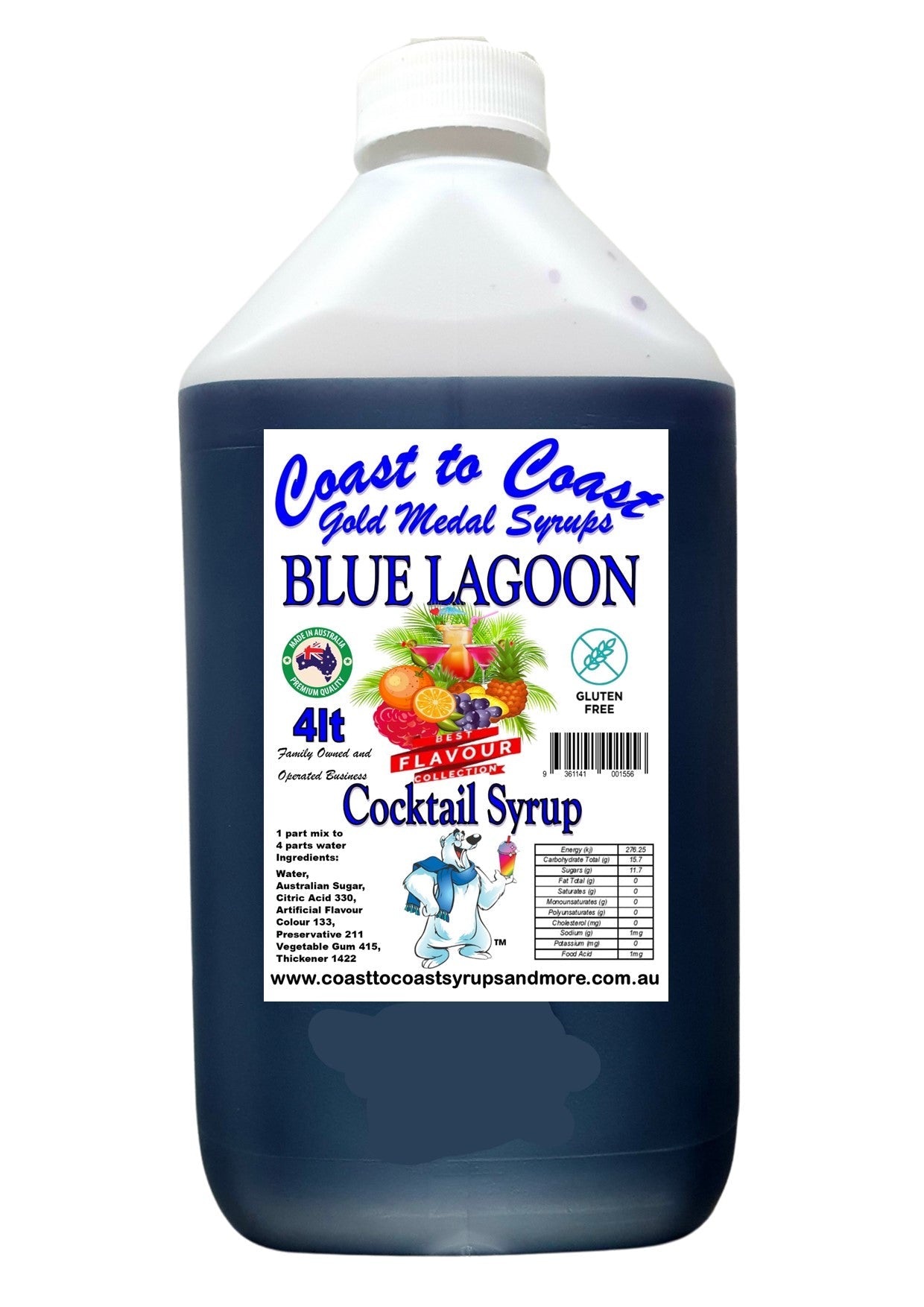 #4 Coast to Coast Gold Medal Syrups®, 4ltr, Premium Cocktail Syrups