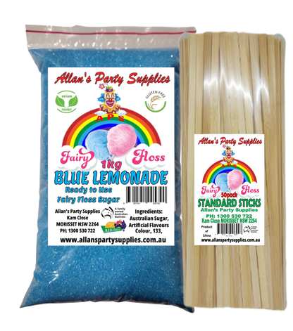 #3 APS, Fairy Floss Sugar & Sticks 50 Serve Kit, Vanilla Pink, With Over 35plus Flavours