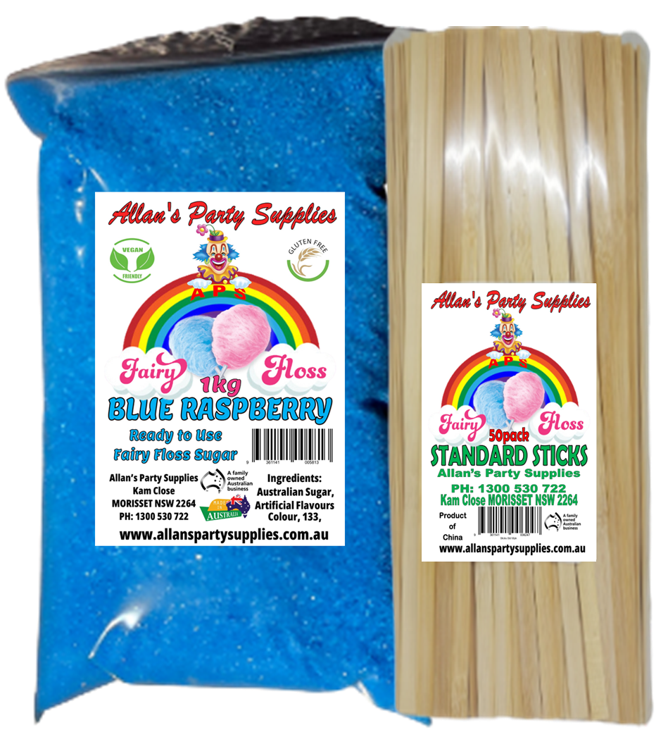 #3 APS, Fairy Floss Sugar & Sticks 50 Serve Kit, Vanilla Pink, With Over 35plus Flavours
