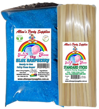 #3 APS, Fairy Floss Sugar & Sticks 50 Serve Kit, Vanilla Pink, With Over 35plus Flavours
