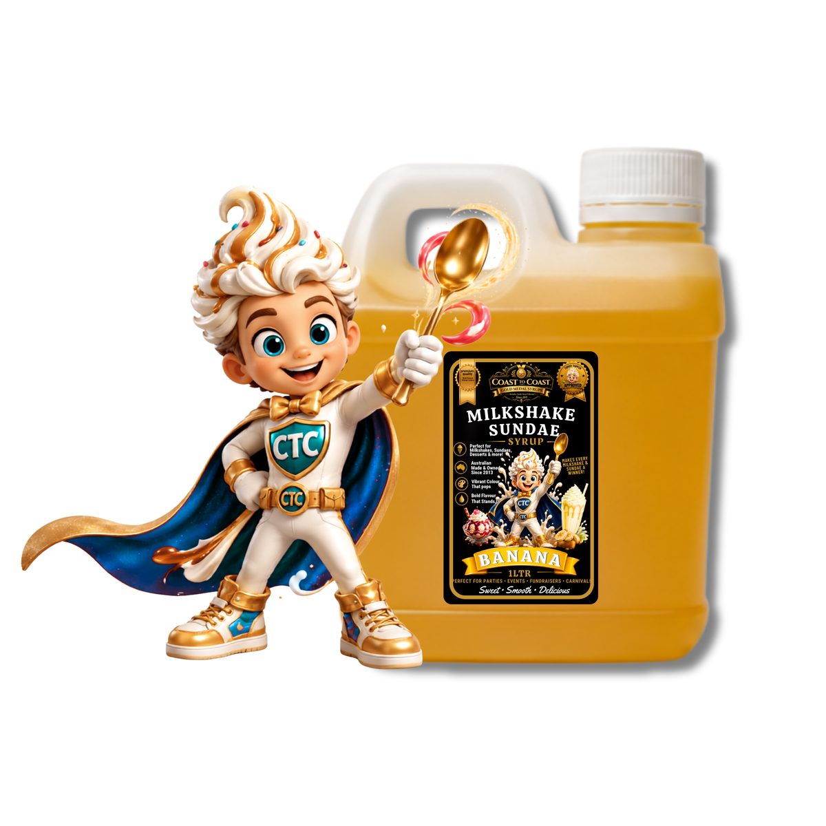 Banana, Milkshake/Sundae toppings 1ltr - Coast to Coast Gold Medal Syrups®