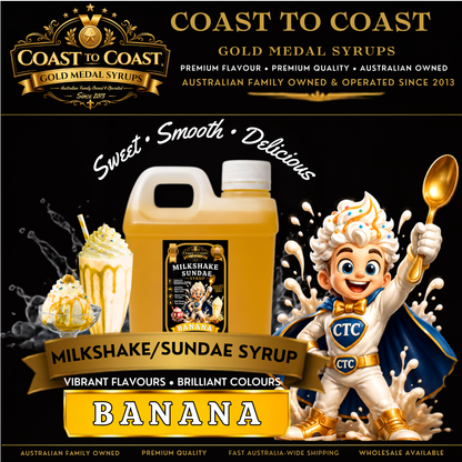 Banana, Milkshake/Sundae toppings 1ltr - Coast to Coast Gold Medal Syrups®