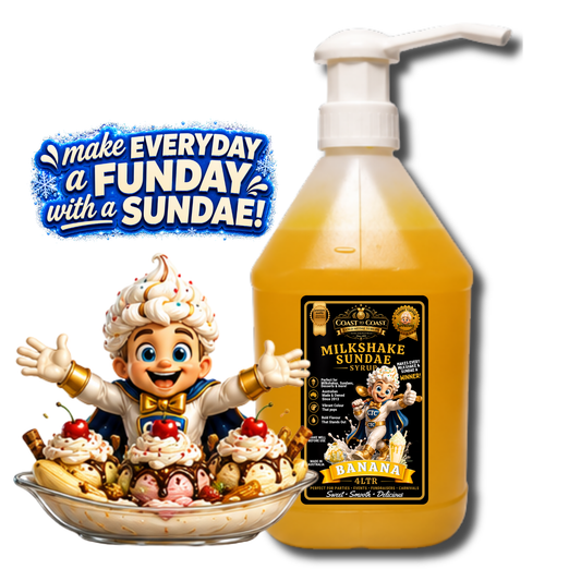 Banana, Milkshake-Sundae toppings 4ltr with pump - Coast to Coast Gold Medal Syrups®