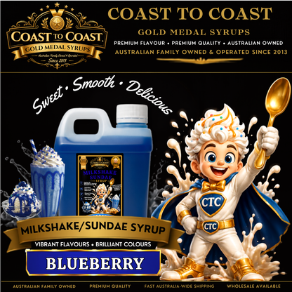 Blue Bubble Gum, Milkshake/Sundae toppings 1ltr - Coast to Coast Gold Medal Syrups®