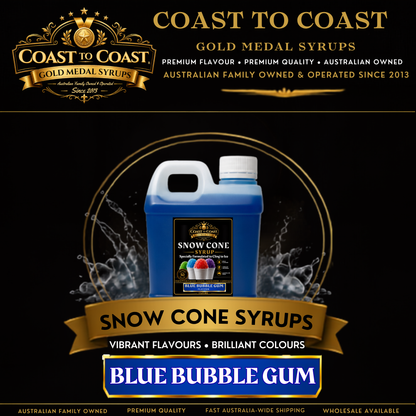 Blue Bubble Gum Snow Cone Syrups 1ltr - Coast to Coast Gold Medal Syrups®