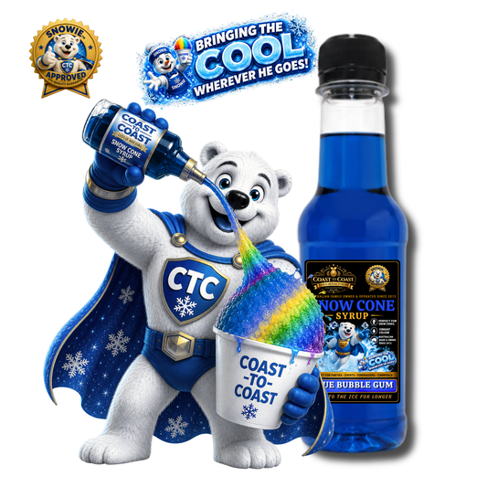 Blue Bubble Gum Snow Cone Syrups 250ml - Coast to Coast Gold Medal Syrups®