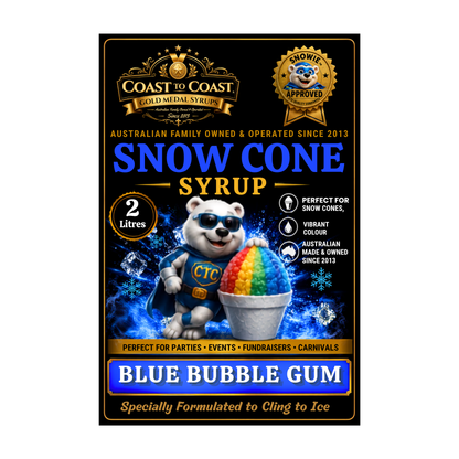Blue Bubble Gum Snow Cone Syrups 2ltr - Coast to Coast Gold Medal Syrups®