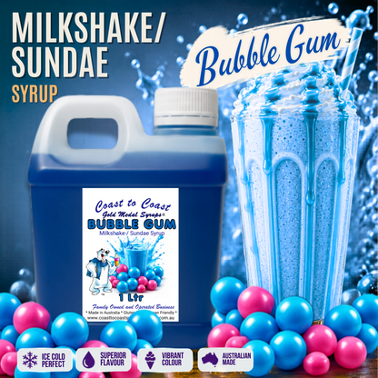 #2 Blue Bubble Gum, Milkshake/Sundae toppings 1ltr, Coast to Coast Gold Medal Syrups®