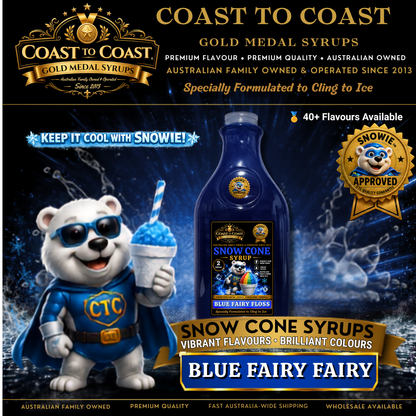 Blue Fairy Floss Snow Cone Syrups 2ltr - Coast to Coast Gold Medal Syrups®