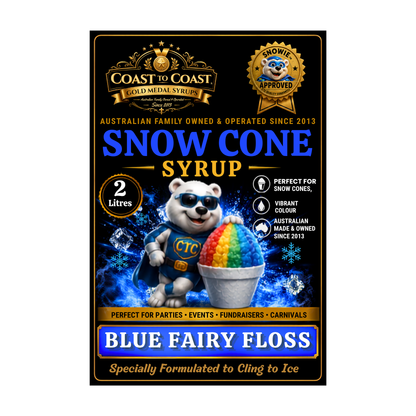 Blue Fairy Floss Snow Cone Syrups 2ltr - Coast to Coast Gold Medal Syrups®