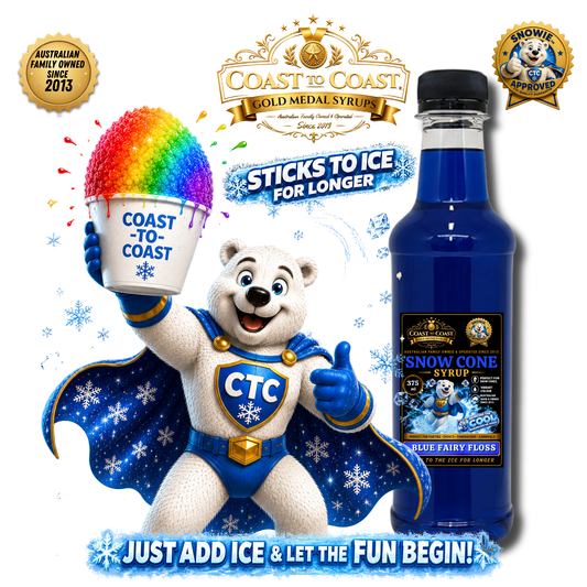 Blue Fairy Floss Snow Cone Syrups 375ml - Coast to Coast Gold Medal Syrups®