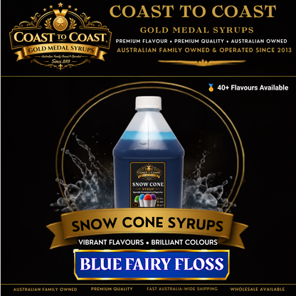 Blue Fairy Floss Snow Cone Syrups 4ltr - Coast to Coast Gold Medal Syrups®