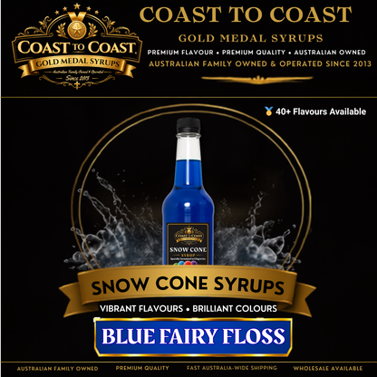 Blue Fairy Floss Snow Cone Syrups 750ml - Coast to Coast Gold Medal Syrups®