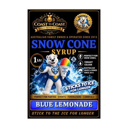 Blue Lemonade Snow Cone Syrups 1ltr - Coast to Coast Gold Medal Syrups®