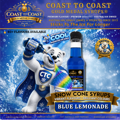 Blue Lemonade Snow Cone Syrups 250ml - Coast to Coast Gold Medal Syrups®