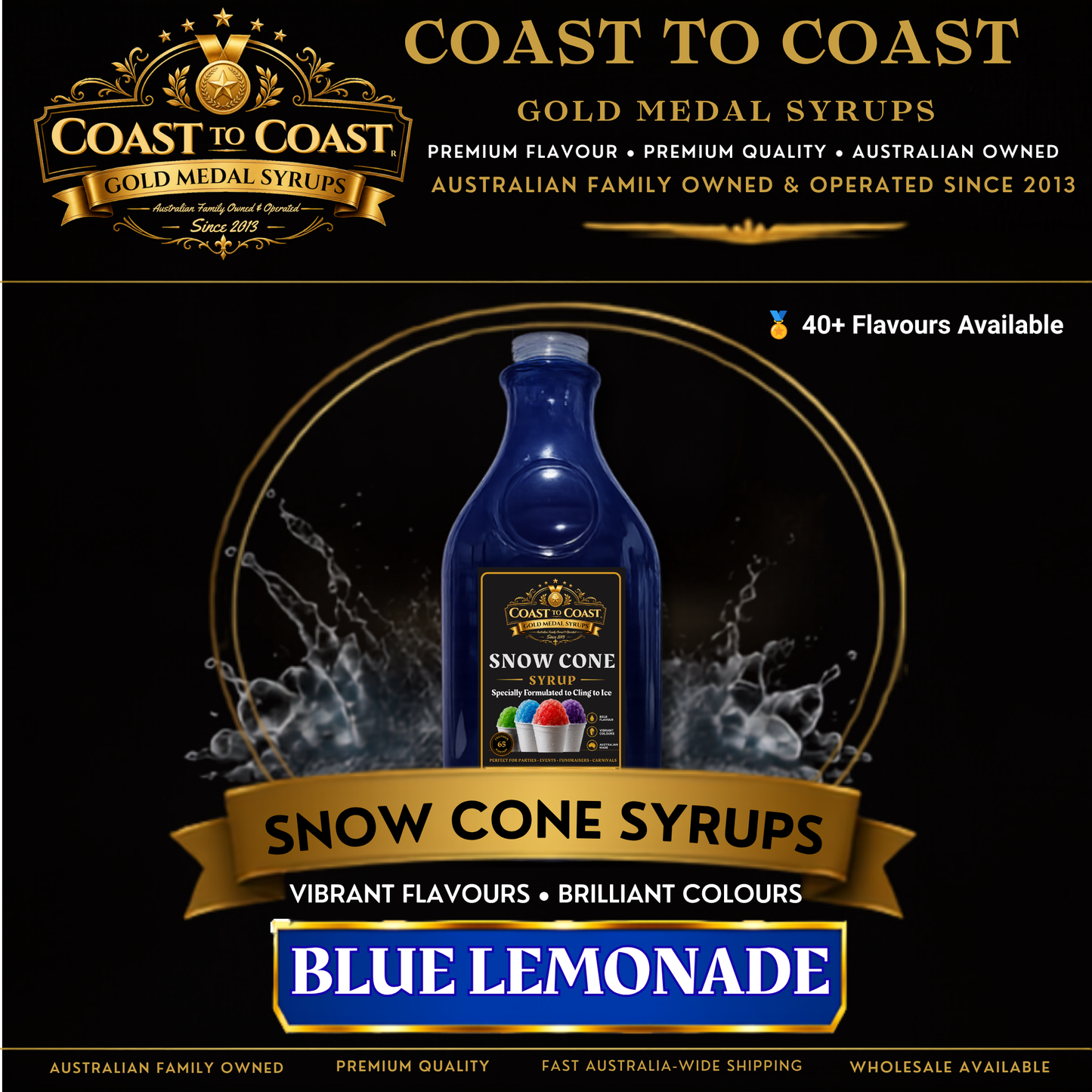 Blue Lemonade Snow Cone Syrups 2ltr - Coast to Coast Gold Medal Syrups®