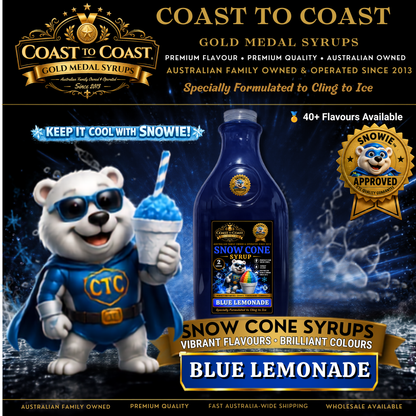Blue Lemonade Snow Cone Syrups 2ltr - Coast to Coast Gold Medal Syrups®