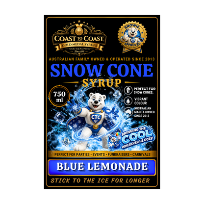Blue Lemonade Snow Cone Syrups 750ml - Coast to Coast Gold Medal Syrups®