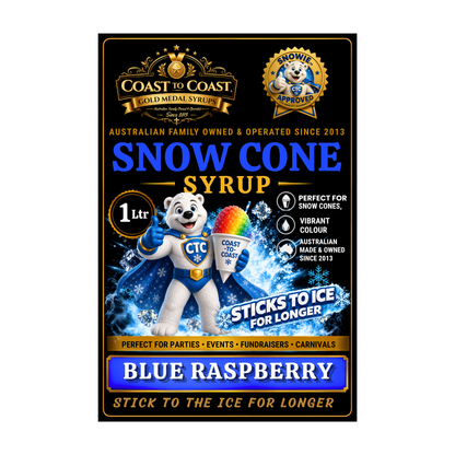 Blue Raspberry Snow Cone Syrups 1ltr - Coast to Coast Gold Medal Syrups®