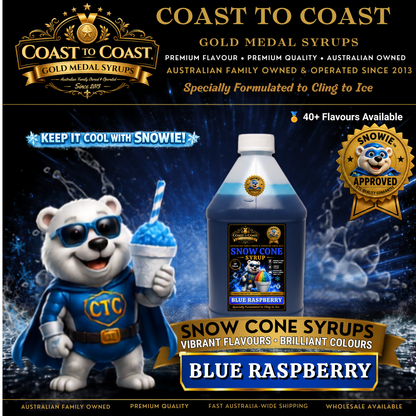 Blue Raspberry Snow Cone Syrups 4ltr - Coast to Coast Gold Medal Syrups®