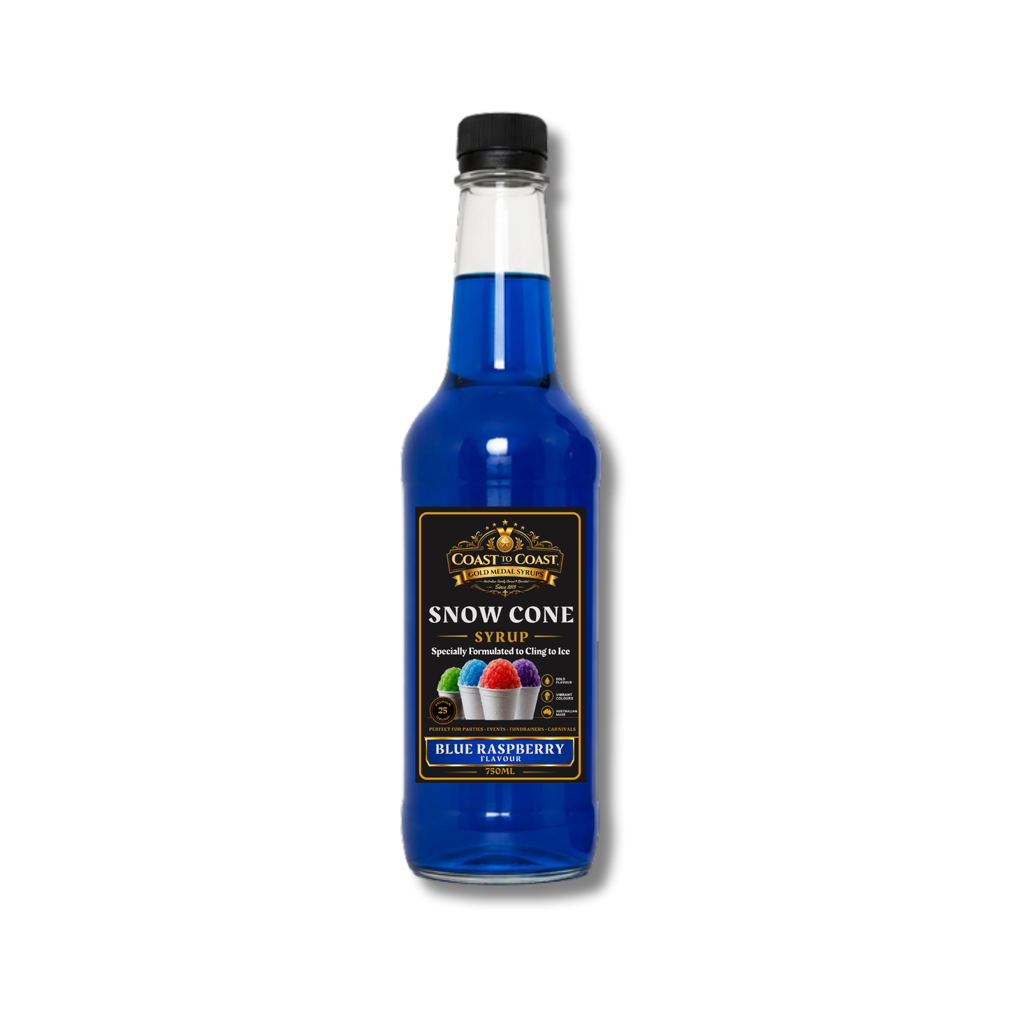Blue Raspberry Snow Cone Syrups 750ml - Coast to Coast Gold Medal Syrups®