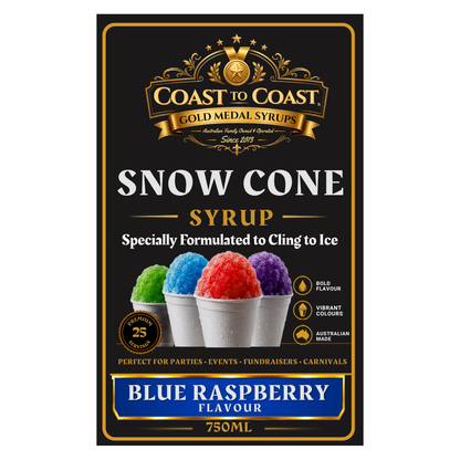 Blue Raspberry Snow Cone Syrups 750ml - Coast to Coast Gold Medal Syrups®