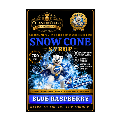 Blue Raspberry Snow Cone Syrups 750ml - Coast to Coast Gold Medal Syrups®