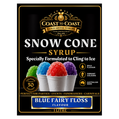 Blue Fairy Floss Snow Cone Syrups 1ltr - Coast to Coast Gold Medal Syrups®