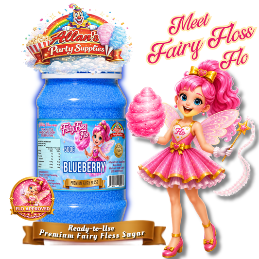 Blueberry Fairy Floss Sugar – 500g Jar - Allan's Party Supplies
