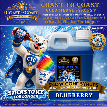 Blueberry Snow Cone Syrups 1ltr - Coast to Coast Gold Medal Syrups®