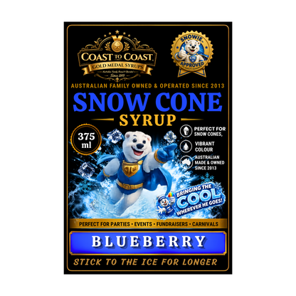Blueberry Snow Cone Syrups 375ml - Coast to Coast Gold Medal Syrups®