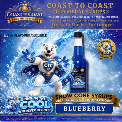 Blueberry Snow Cone Syrups 750ml - Coast to Coast Gold Medal Syrups®
