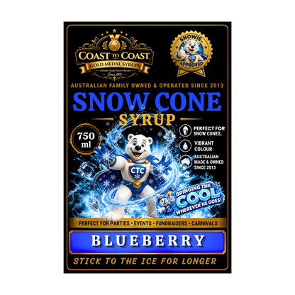 Blueberry Snow Cone Syrups 750ml - Coast to Coast Gold Medal Syrups®