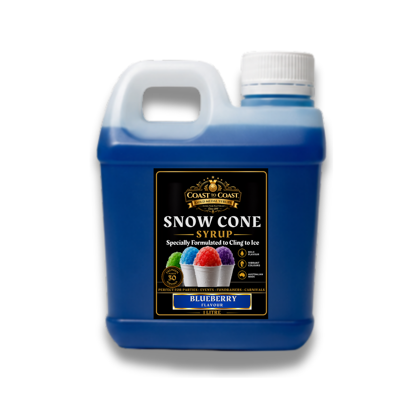 Blueberry Snow Cone Syrups 1ltr - Coast to Coast Gold Medal Syrups®
