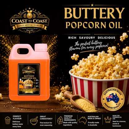 Premium Buttery Popcorn Oil 1ltr - Coast to Coast Gold Medal Syrups®