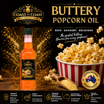 Premium Buttery Popcorn Oil 375ml - Coast to Coast Gold Medal Syrups®