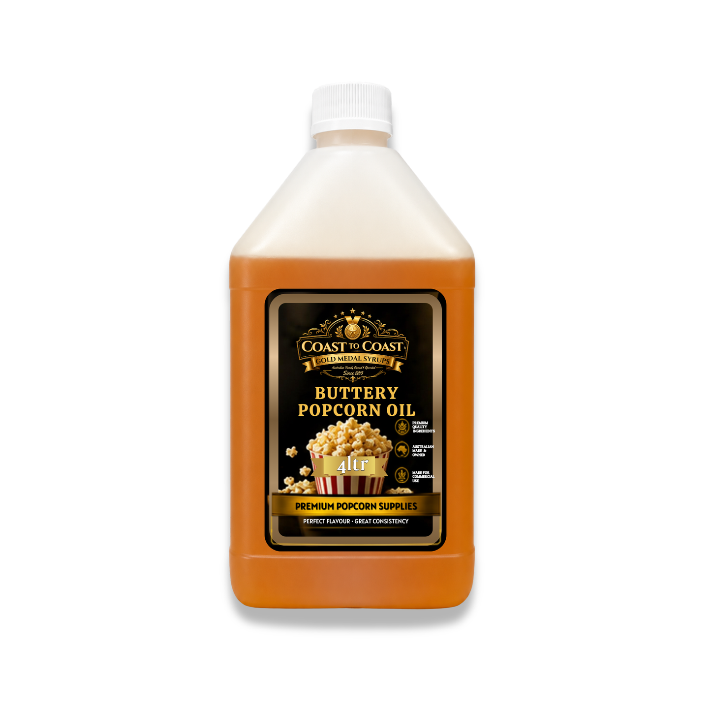Premium Buttery Popcorn Oil 4ltr - Coast to Coast Gold Medal Syrups®