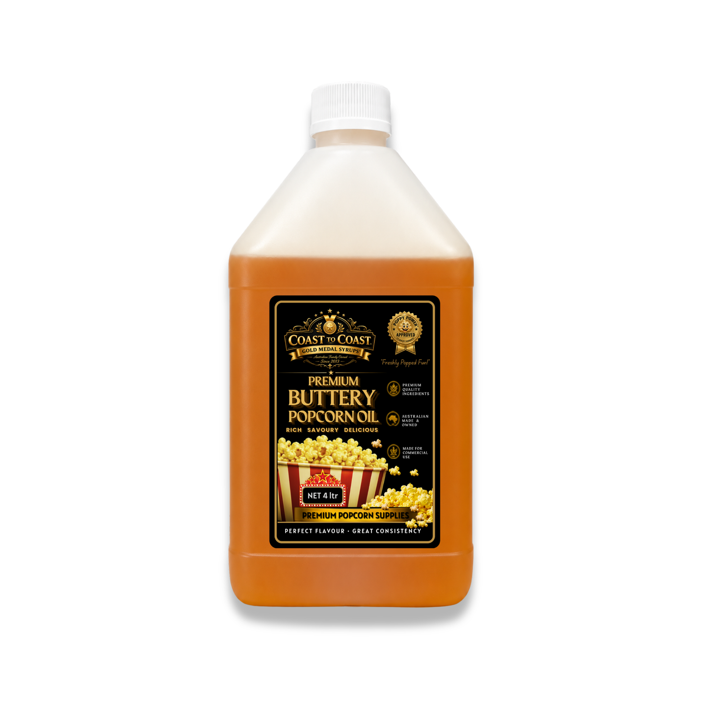 Premium Buttery Popcorn Oil 4ltr - Coast to Coast Gold Medal Syrups®