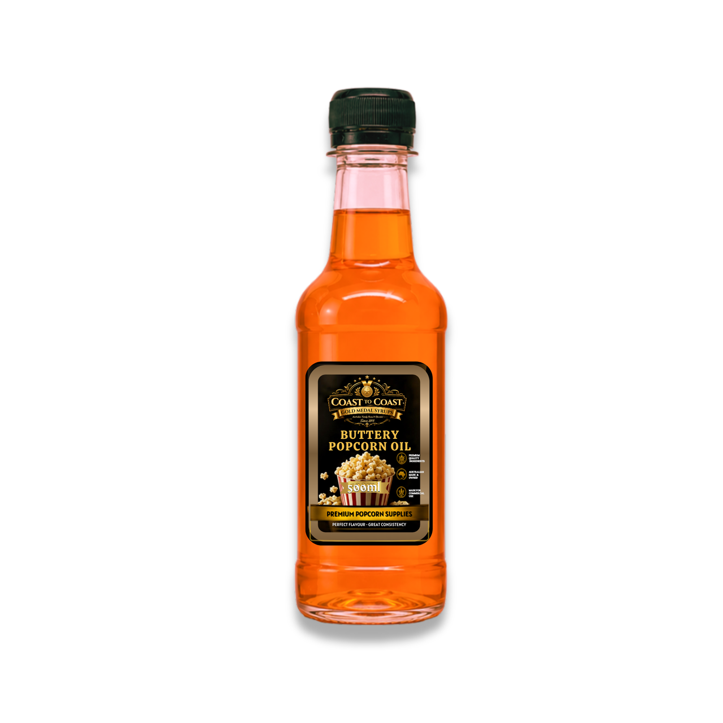 Premium Buttery Popcorn Oil 500ml - Coast to Coast Gold Medal Syrups®