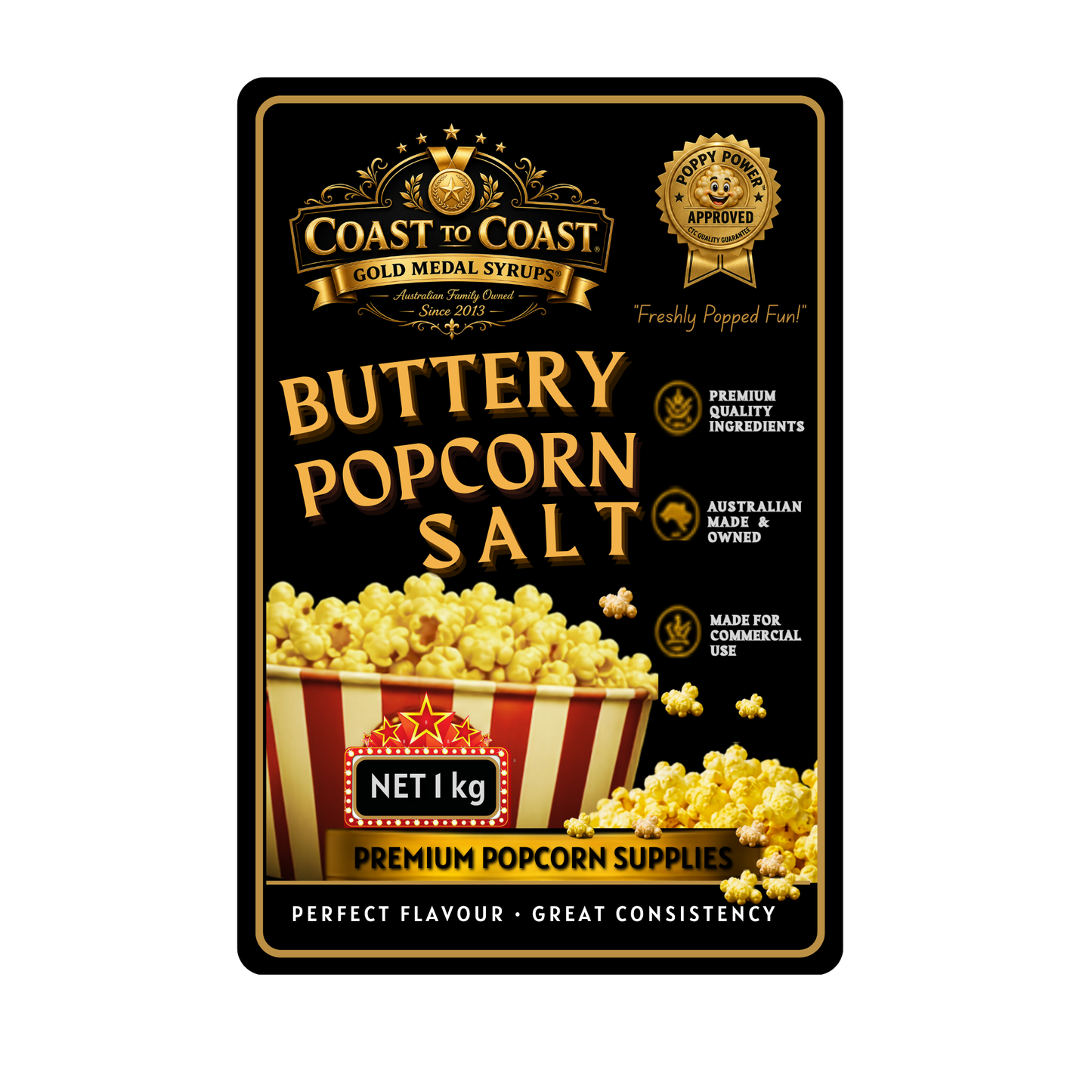 🧂 Buttery Popcorn Salt 1kg - Coast to Coast Gold Medal Syrups®